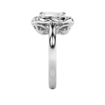 1.5CTW Emerald Shaped Lab Grown Diamond (F/VS) Organic Design Solitaire Ring in 14K Gold