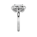 1.5CTW Emerald Shaped Lab Grown Diamond (F/VS) Organic Design Solitaire Ring in 14K Gold