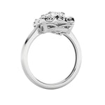 1.5CTW Emerald Shaped Lab Grown Diamond (F/VS) Organic Design Solitaire Ring in 14K Gold