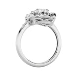 1.5CTW Emerald Shaped Lab Grown Diamond (F/VS) Organic Design Solitaire Ring in 14K Gold