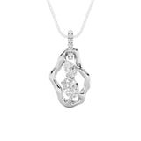 1CTW Oval Shaped Lab Grown Diamond (F/VS) Organic Design Solitaire Pendant in 14K Gold