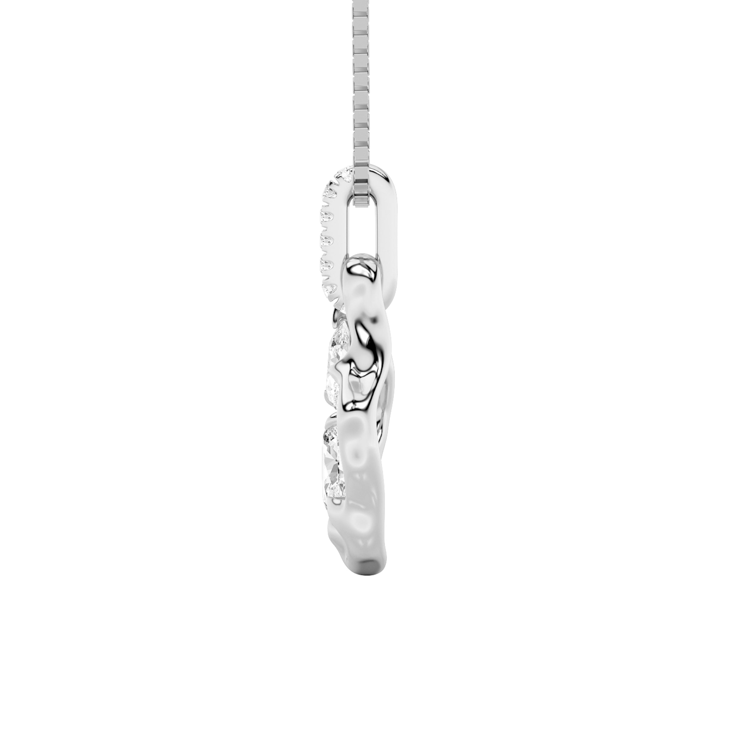 1CTW Oval Shaped Lab Grown Diamond (F/VS) Organic Design Solitaire Pendant in 14K Gold