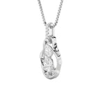 1CTW Oval Shaped Lab Grown Diamond (F/VS) Organic Design Solitaire Pendant in 14K Gold