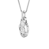 1CTW Oval Shaped Lab Grown Diamond (F/VS) Organic Design Solitaire Pendant in 14K Gold