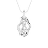 1CTW Oval Shaped Lab Grown Diamond (F/VS) Organic Design Solitaire Pendant in 14K Gold