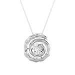 1CTW Round Shaped Lab Grown Diamond (F/VS) Organic Design Solitaire Pendant in 14K Gold