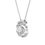 1CTW Round Shaped Lab Grown Diamond (F/VS) Organic Design Solitaire Pendant in 14K Gold