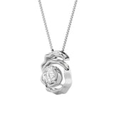 1CTW Round Shaped Lab Grown Diamond (F/VS) Organic Design Solitaire Pendant in 14K Gold