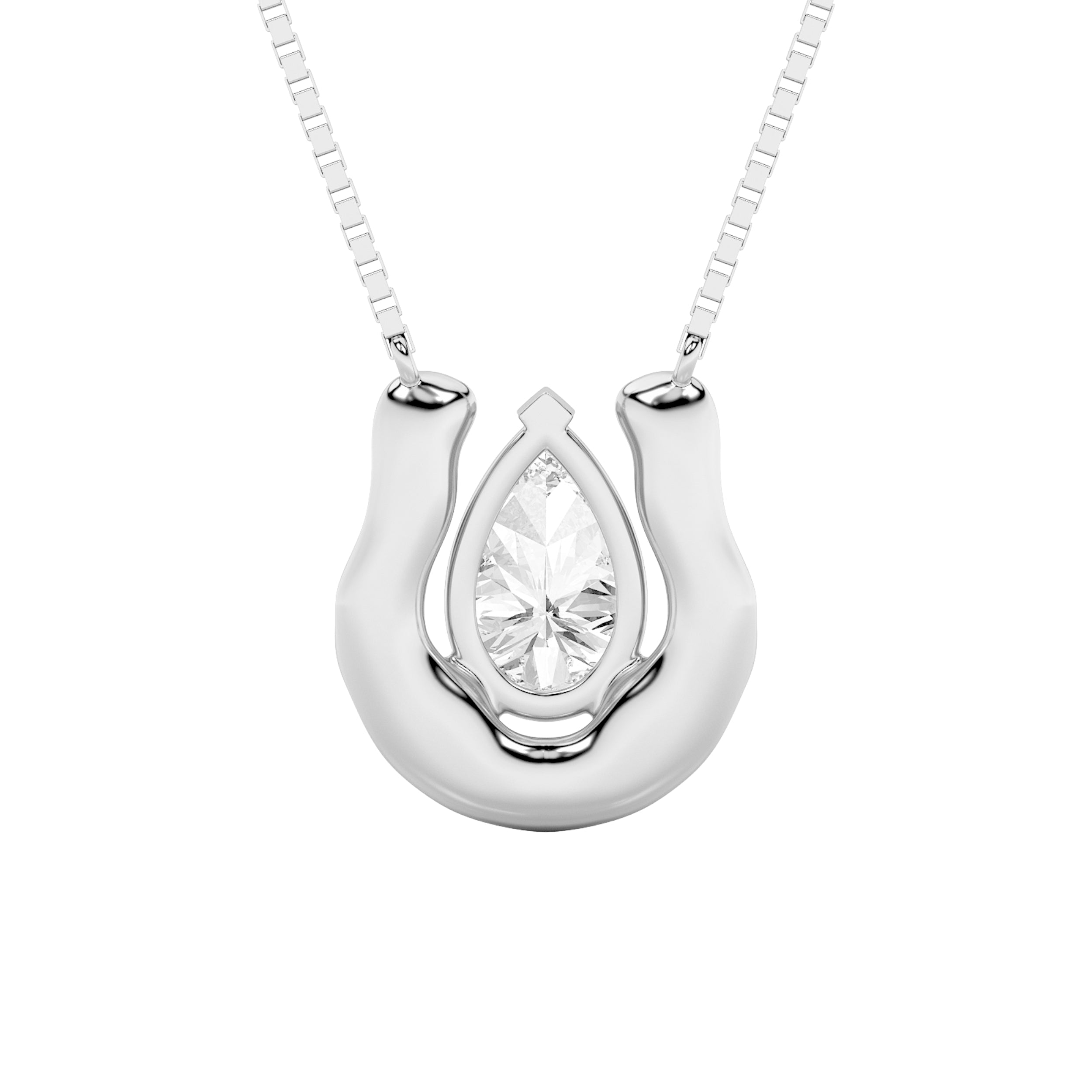 1CTW Pear Shaped Lab Grown Diamond (F/VS)  Necklace in 14K Gold