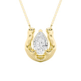 1CTW Pear Shaped Lab Grown Diamond (F/VS)  Necklace in 14K Gold