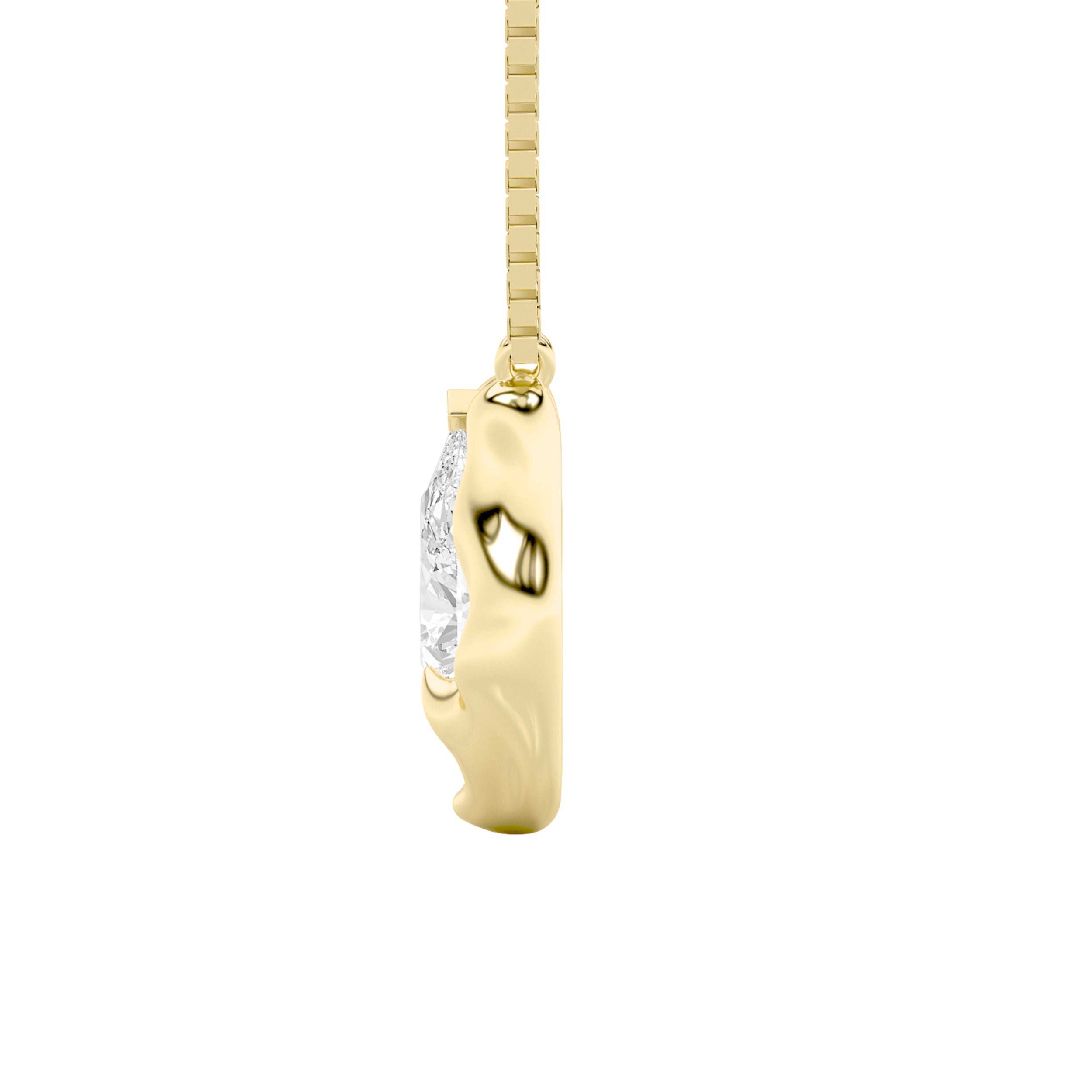 1CTW Pear Shaped Lab Grown Diamond (F/VS)  Necklace in 14K Gold
