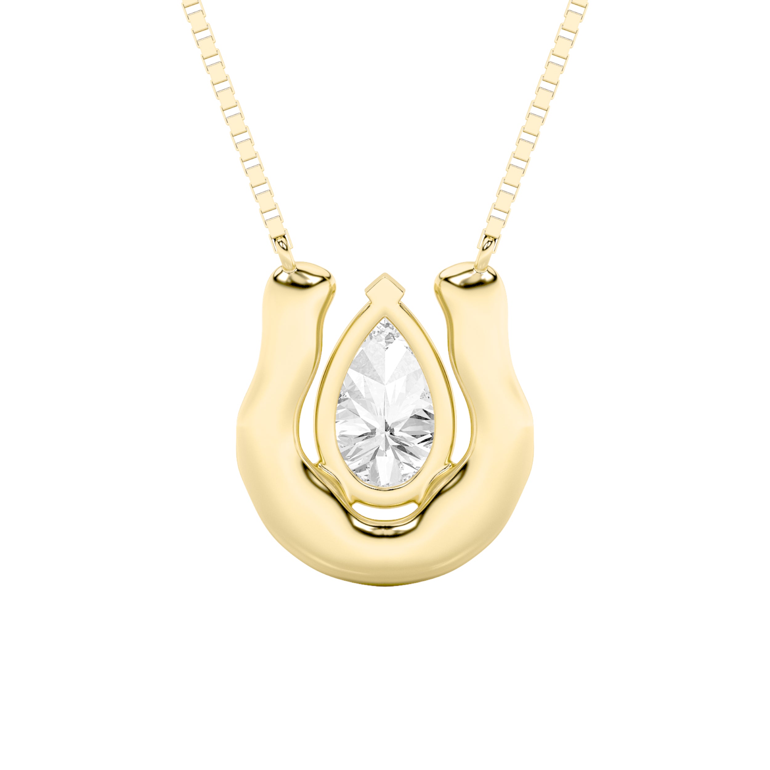 1CTW Pear Shaped Lab Grown Diamond (F/VS)  Necklace in 14K Gold