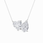 2CTW Pear Shaped Lab Grown Diamond (F/VS) Heart Shaped Necklace in 14K Gold