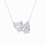 2CTW Pear Shaped Lab Grown Diamond (F/VS) Heart Shaped Necklace in 14K Gold