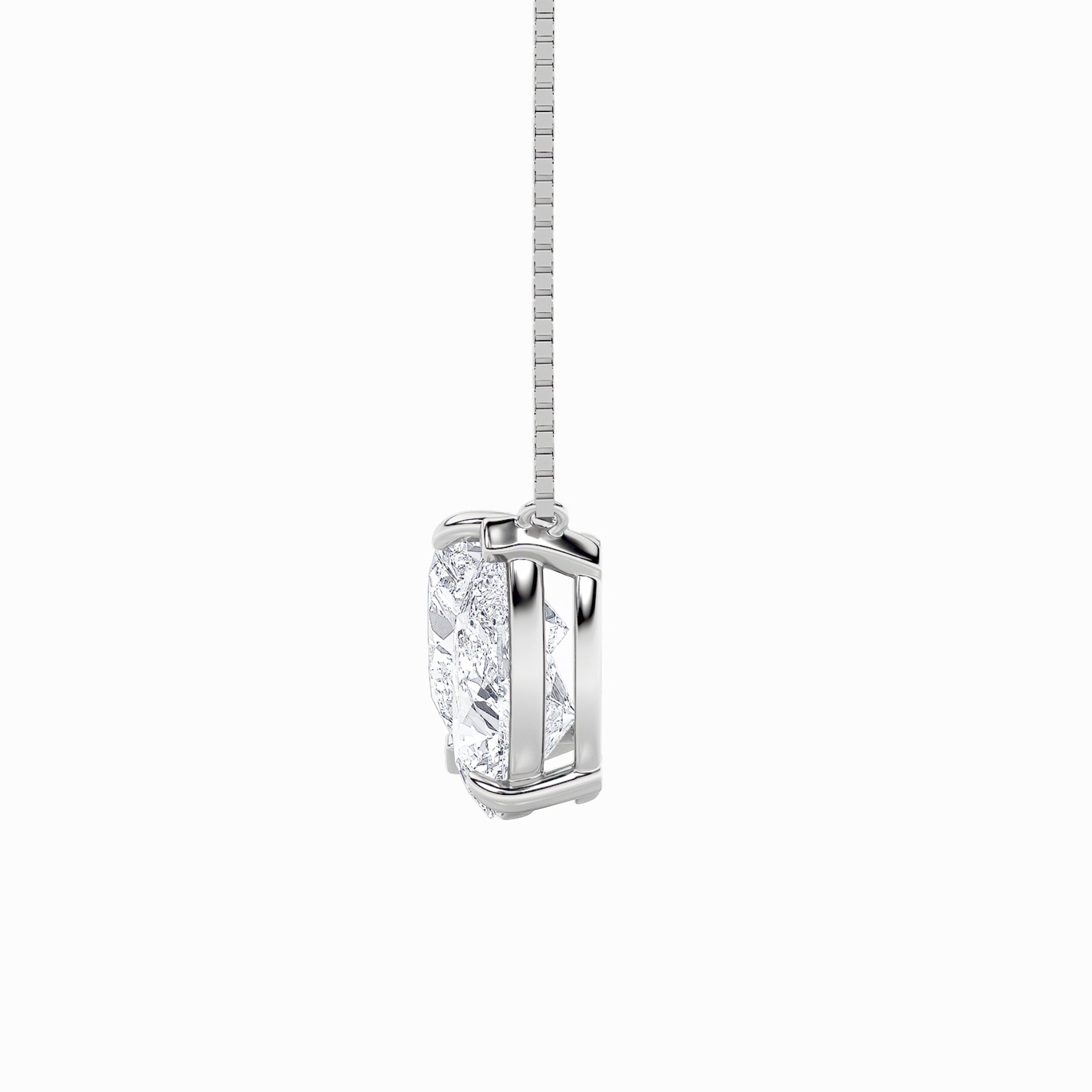 2CTW Pear Shaped Lab Grown Diamond (F/VS) Heart Shaped Necklace in 14K Gold