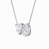 2CTW Pear Shaped Lab Grown Diamond (F/VS) Heart Shaped Necklace in 14K Gold
