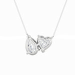 2CTW Pear Shaped Lab Grown Diamond (F/VS) Heart Shaped Necklace in 14K Gold