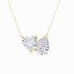 2CTW Pear Shaped Lab Grown Diamond (F/VS) Heart Shaped Necklace in 14K Gold