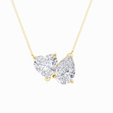 2CTW Pear Shaped Lab Grown Diamond (F/VS) Heart Shaped Necklace in 14K Gold