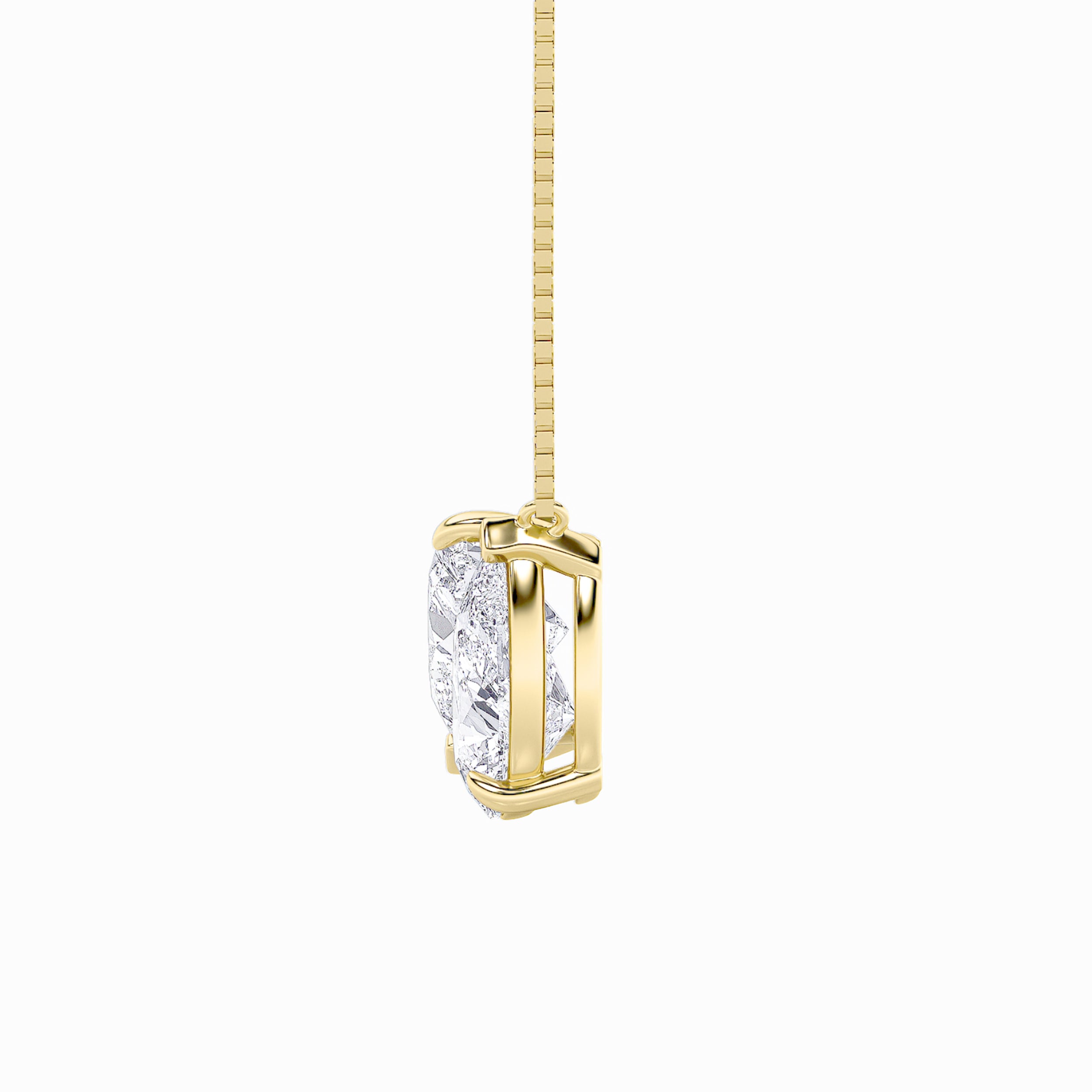 2CTW Pear Shaped Lab Grown Diamond (F/VS) Heart Shaped Necklace in 14K Gold