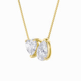 2CTW Pear Shaped Lab Grown Diamond (F/VS) Heart Shaped Necklace in 14K Gold