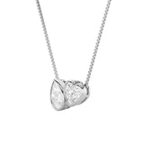 2CTW Pear Shaped Lab Grown Diamond (F/VS) Heart Shaped Necklace in 14K Gold