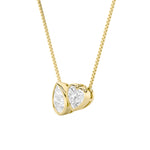 2CTW Pear Shaped Lab Grown Diamond (F/VS) Heart Shaped Necklace in 14K Gold
