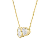 2CTW Pear Shaped Lab Grown Diamond (F/VS) Heart Shaped Necklace in 14K Gold