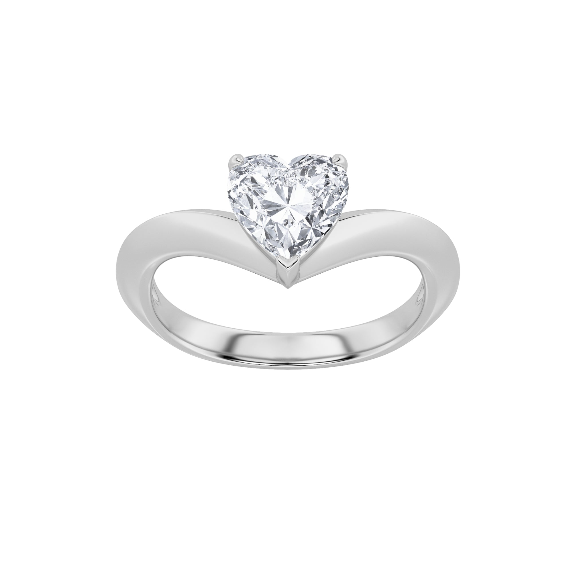 1CTW Heart Shaped Lab Grown Diamond (F/VS) Heart Shaped Ring in 14K Gold