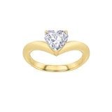 1CTW Heart Shaped Lab Grown Diamond (F/VS) Heart Shaped Ring in 14K Gold