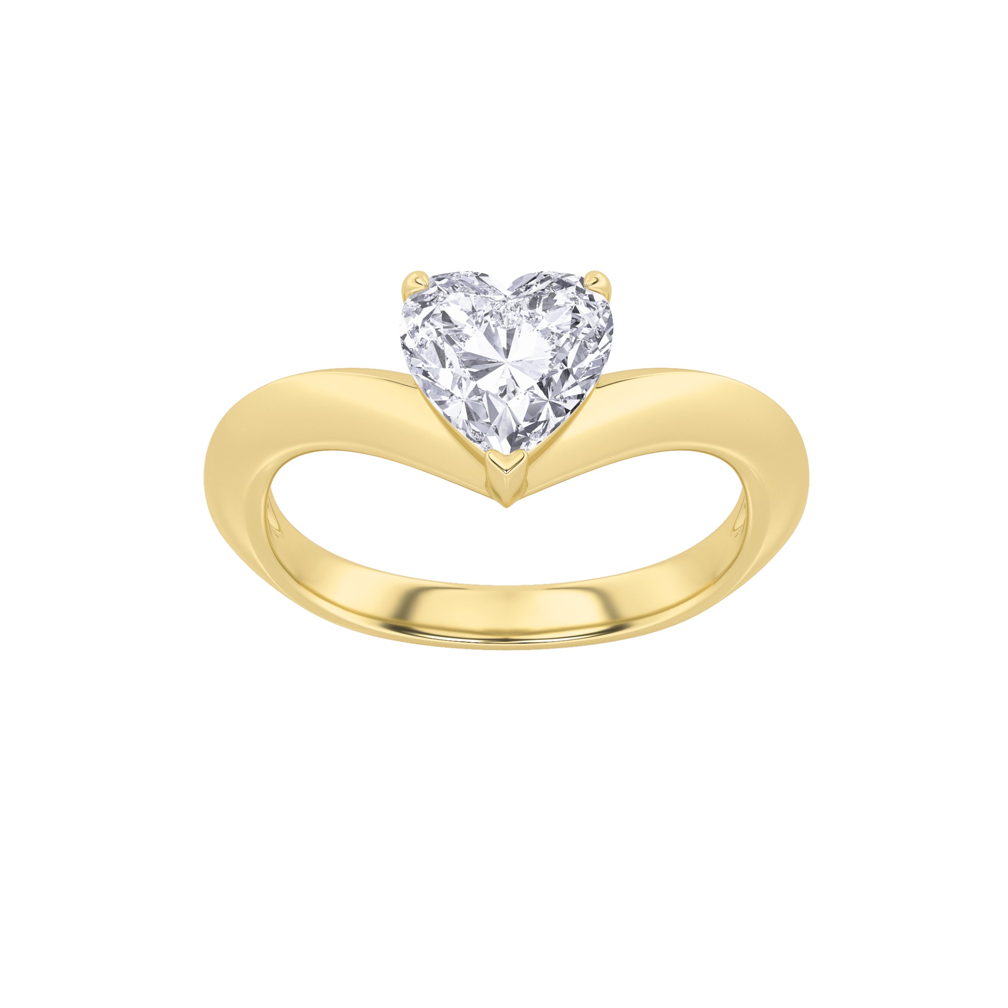 1CTW Heart Shaped Lab Grown Diamond (F/VS) Heart Shaped Ring in 14K Gold