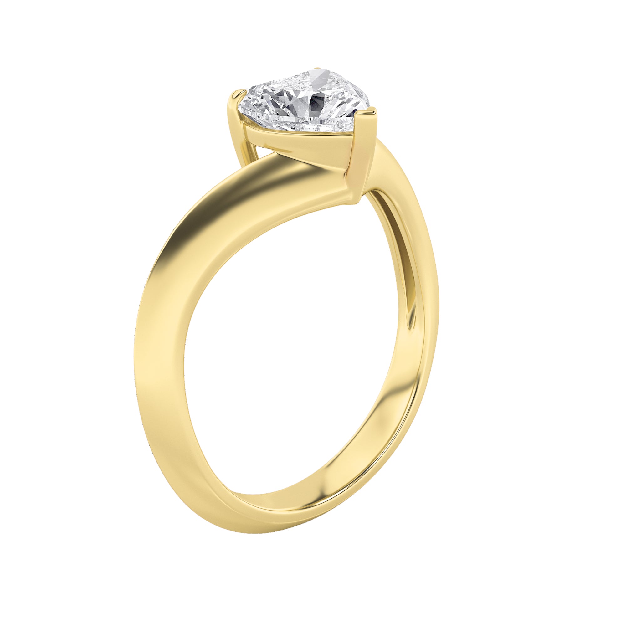 1CTW Heart Shaped Lab Grown Diamond (F/VS) Heart Shaped Ring in 14K Gold