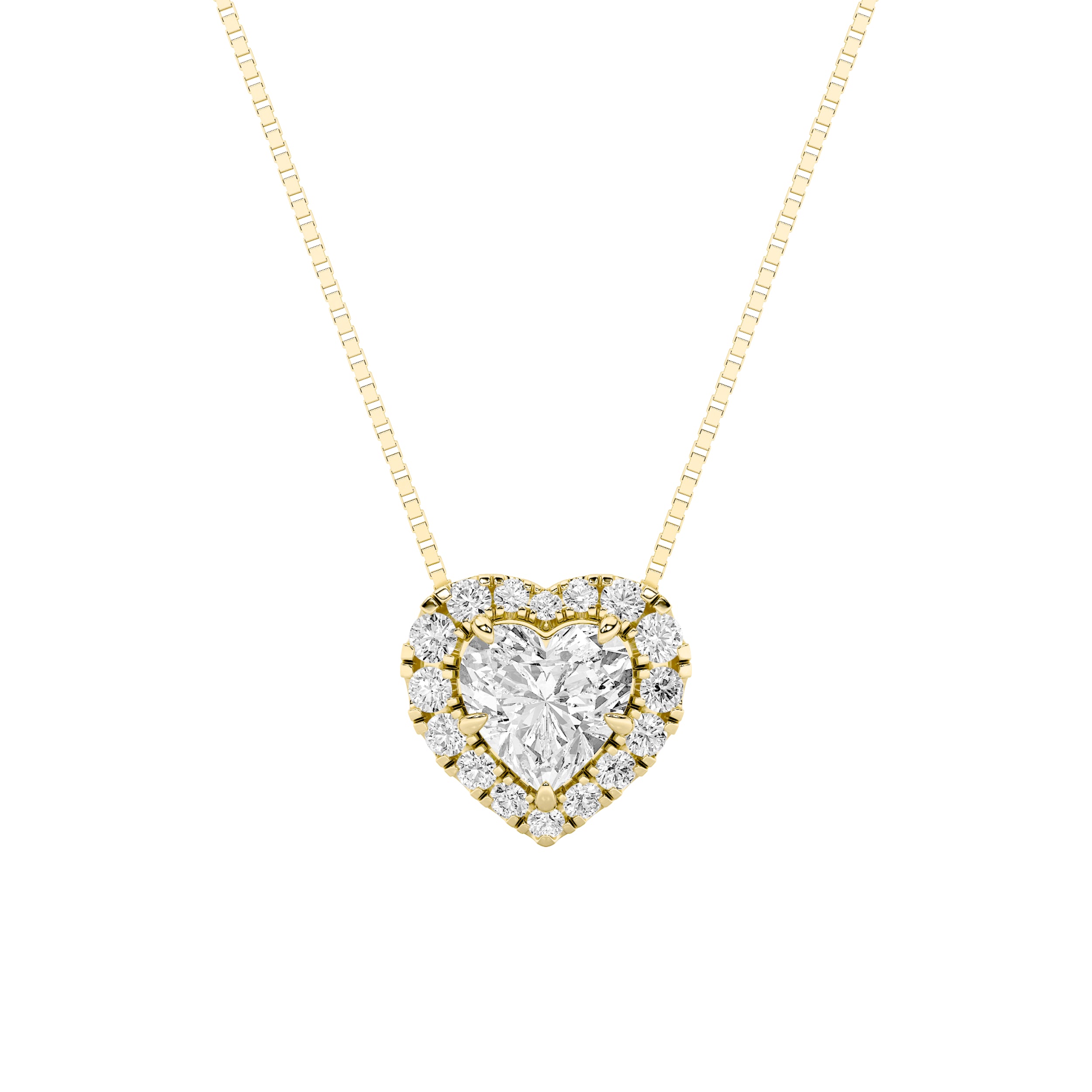 1.25CTW Heart Shaped Lab Grown Diamond (F/VS) Heart Shaped Pendant in 14K Gold