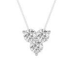 1CTW Round Shaped Lab Grown Diamond (F/VS) Three Stone Pendant in 14K Gold