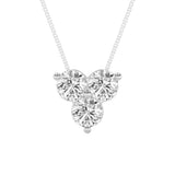1CTW Round Shaped Lab Grown Diamond (F/VS) Three Stone Pendant in 14K Gold