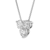 1CTW Round Shaped Lab Grown Diamond (F/VS) Three Stone Pendant in 14K Gold