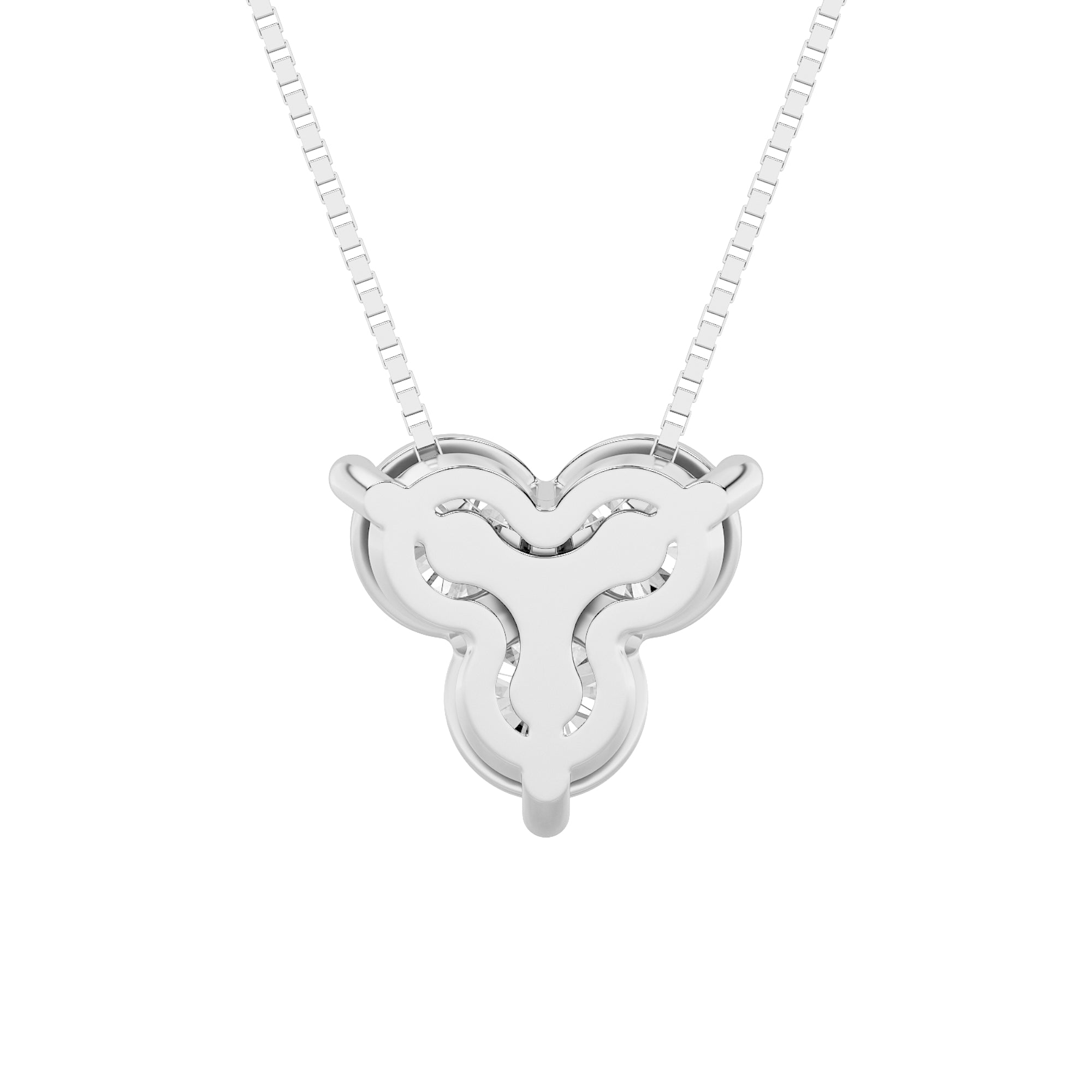 1CTW Round Shaped Lab Grown Diamond (F/VS) Three Stone Pendant in 14K Gold