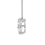 1CTW Round Shaped Lab Grown Diamond (F/VS) Three Stone Pendant in 14K Gold