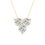 1CTW Round Shaped Lab Grown Diamond (F/VS) Three Stone Pendant in 14K Gold