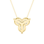 1CTW Round Shaped Lab Grown Diamond (F/VS) Three Stone Pendant in 14K Gold