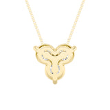 1CTW Round Shaped Lab Grown Diamond (F/VS) Three Stone Pendant in 14K Gold