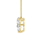 1CTW Round Shaped Lab Grown Diamond (F/VS) Three Stone Pendant in 14K Gold