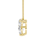 1CTW Round Shaped Lab Grown Diamond (F/VS) Three Stone Pendant in 14K Gold