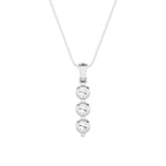 1CTW Round Shaped Lab Grown Diamond (F/VS) Three Stone Pendant in 14K Gold