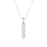 1CTW Round Shaped Lab Grown Diamond (F/VS) Three Stone Pendant in 14K Gold