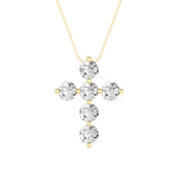 1.5CTW Round Shaped Lab Grown Diamond (F/VS) Cross Pendant in 14K Gold