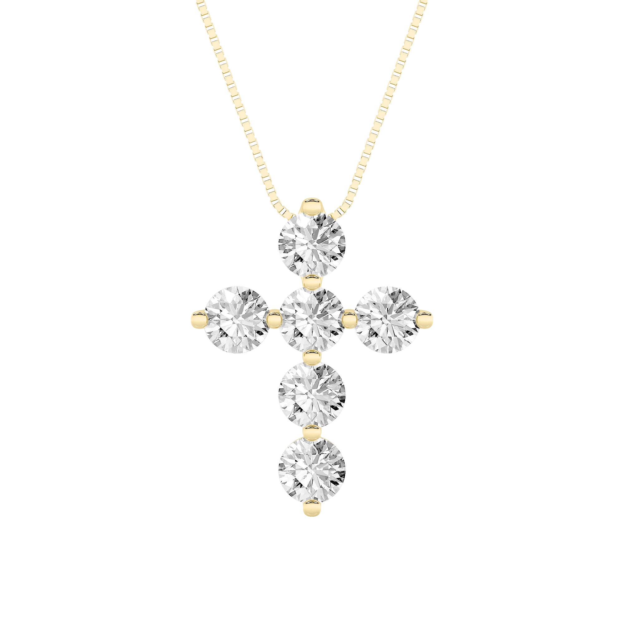 1.5CTW Round Shaped Lab Grown Diamond (F/VS) Cross Pendant in 14K Gold
