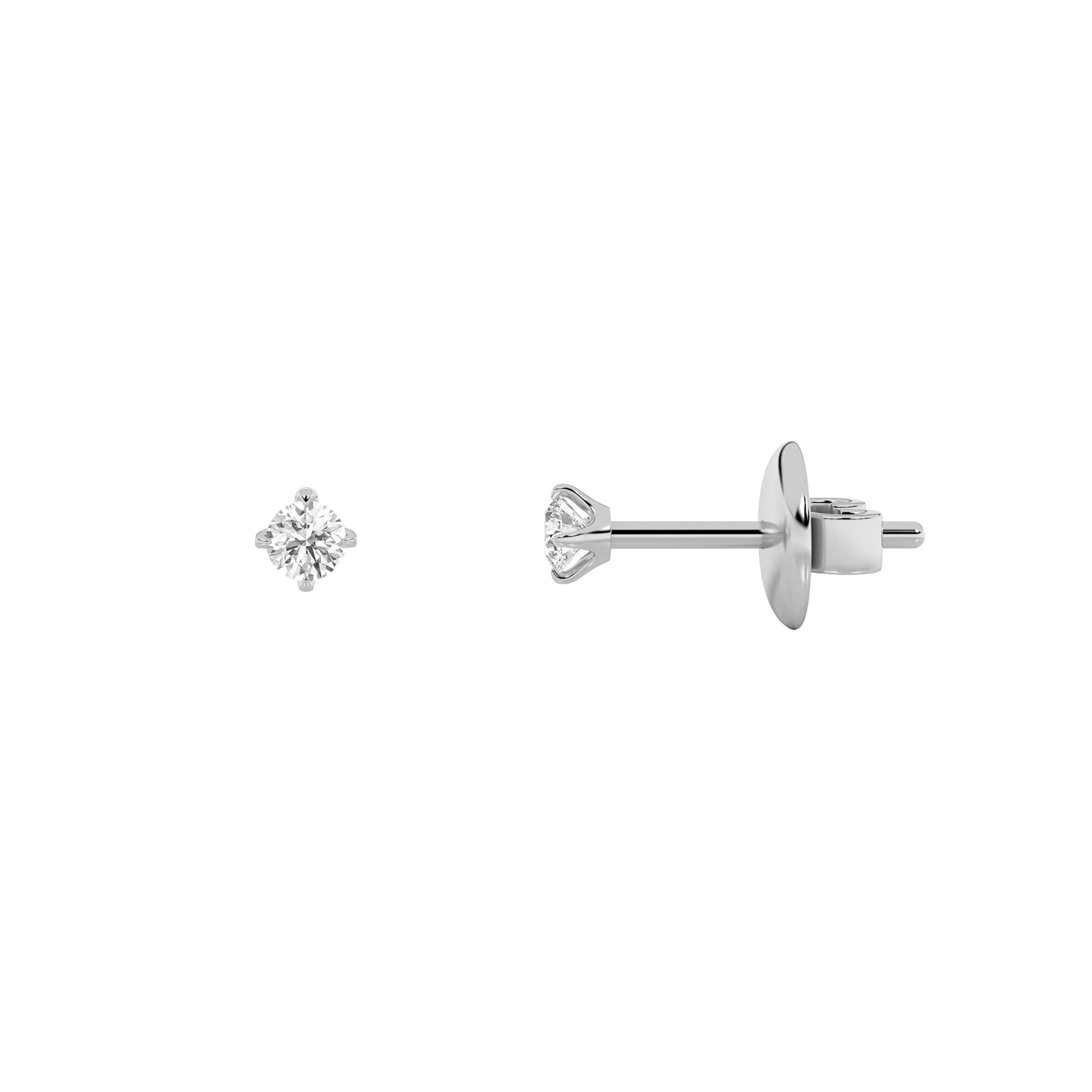 0.25CTW Round Shaped Lab Grown Diamond (F/VS) Stud Earrings in 14K Gold