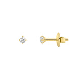 0.25CTW Round Shaped Lab Grown Diamond (F/VS) Stud Earrings in 14K Gold