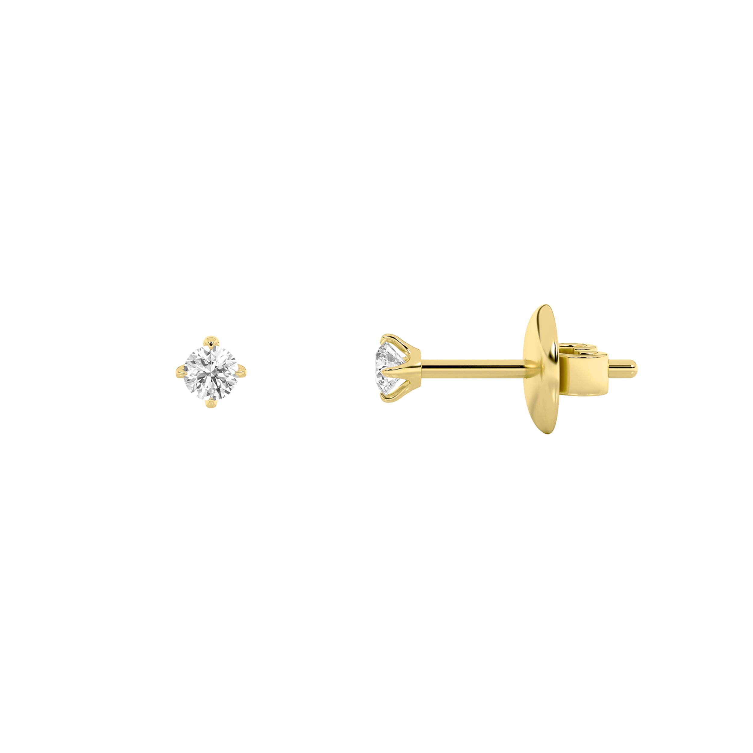 0.25CTW Round Shaped Lab Grown Diamond (F/VS) Stud Earrings in 14K Gold